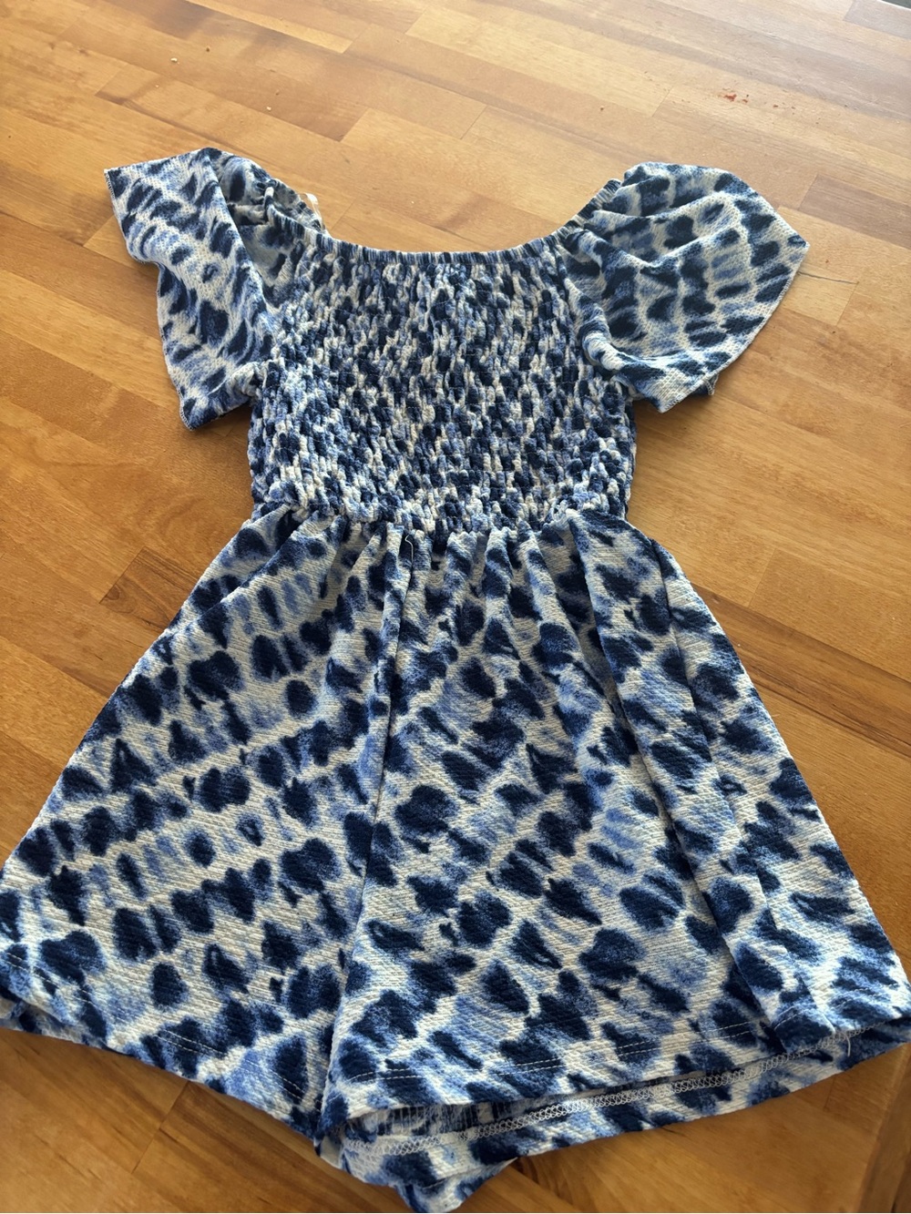 Speechless Navy and White Smocked romper - girls small